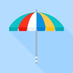 Beach umbrella vector illustration, flat style icon