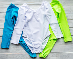 Girl's leotard with long sleeves