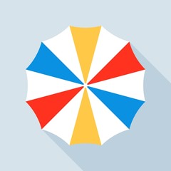 Beach umbrella vector illustration, flat style icon