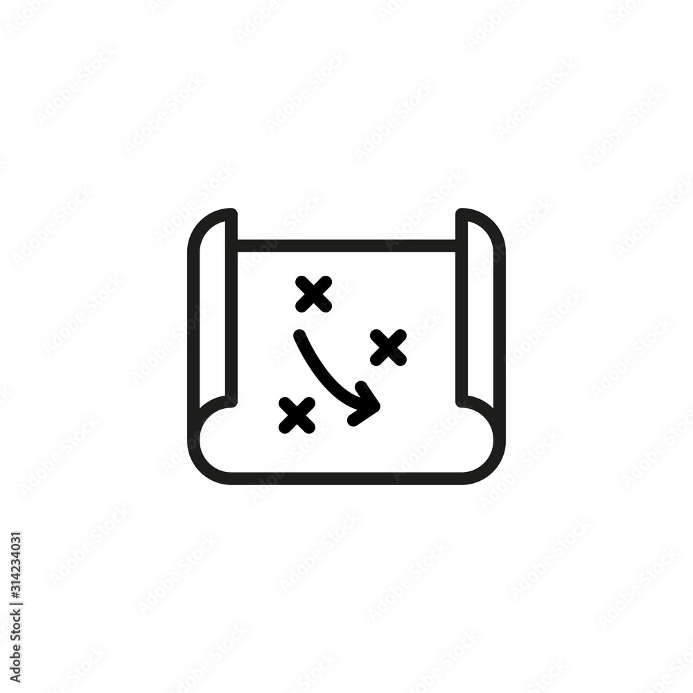 Poster simple map line icon.