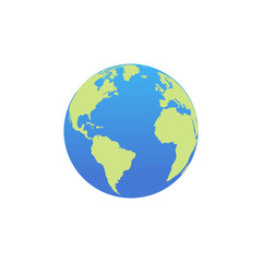 Fototapeta na wymiar Vector planet Earth icon. Flat planet Earth icon