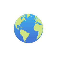 Vector planet Earth icon. Flat planet Earth icon