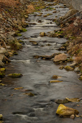 Volynka river in Vimperk town in winter day