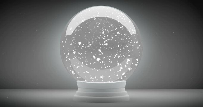 Empty Snow globe with snow inside background