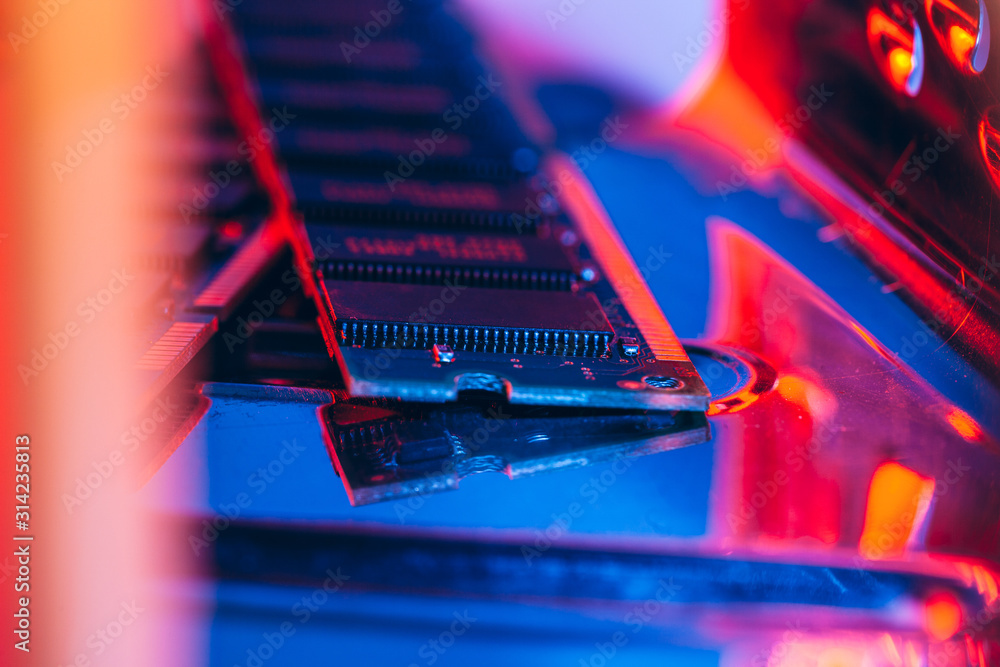 Poster computer random access memory (ram) close up