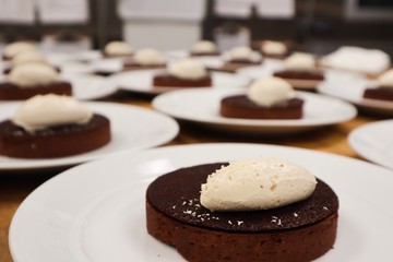 Chocolate Tart With Quenelle Whipped Cream 