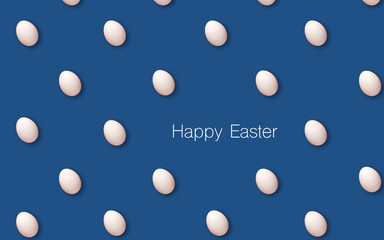 Happy easter decoration background, white eggs. Easter concept background