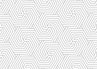 Tapeten Schwarz Weiß geometrisch modern Abstraktes geometrisches Muster mit Streifen, Linien. Nahtloser Vektorhintergrund. Weiße und graue Verzierung. Einfaches Gittergrafikdesign.
