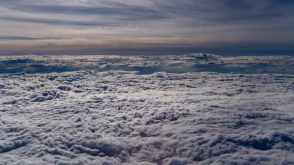 colorful clouds taken from an airplane