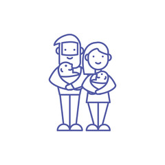 Mother father and babies vector design