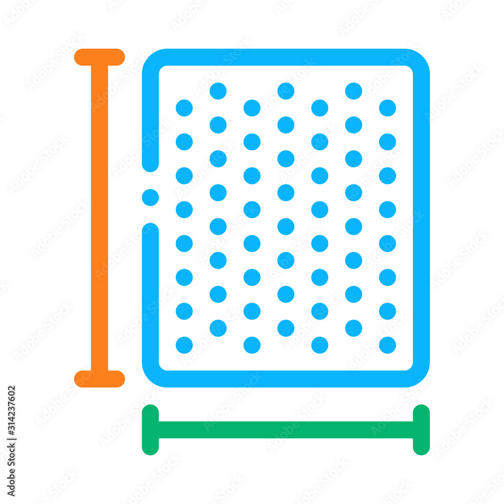 Poster mattress width length icon vector. outline mattress width length sign. isolated contour symbol illus