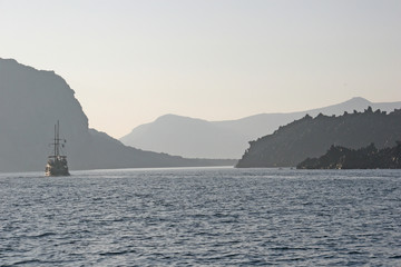 island of Nea Kameni near Santorini