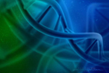 3d render of dna structure, abstract background