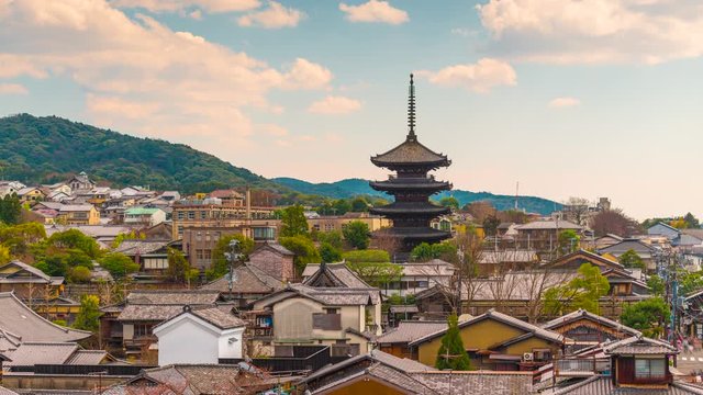 Kyoto, Japan old town skyline in the Higashiyama District