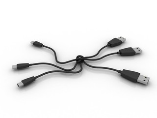 3d rendering USB cable