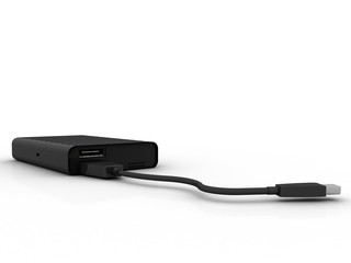 3d rendering latast technology Power bank connected usb cable