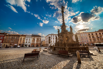 Naklejka premium Olomouc, View on the Dolni square of Olomouc, Czech Republic, Original name Dolni namesti.