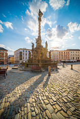 Fototapeta premium Olomouc, View on the Dolni square of Olomouc, Czech Republic, Original name Dolni namesti.