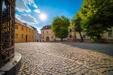 Olomouc, Zerotin square - Streets in the old town, Czech Republic. - obrazy, fototapety, plakaty
