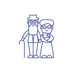 Grandfather grandmother and baby vector design