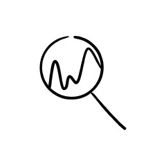 Linear Search icon vector with part of graph. Stock vector illustration isolated on white background.