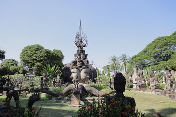 Fototapeta na wymiar Buddha park in Vientiane, Laos -Xieng Khuan-