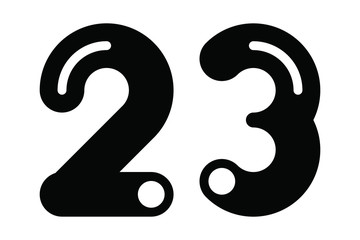 Numbers 23, stylized for use in graphic design