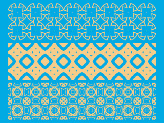 Set of seamless patterns on a colored background