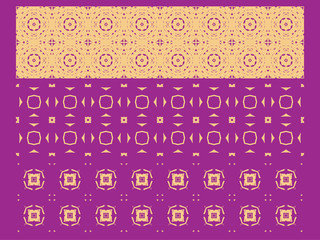 Set of seamless patterns on a colored background