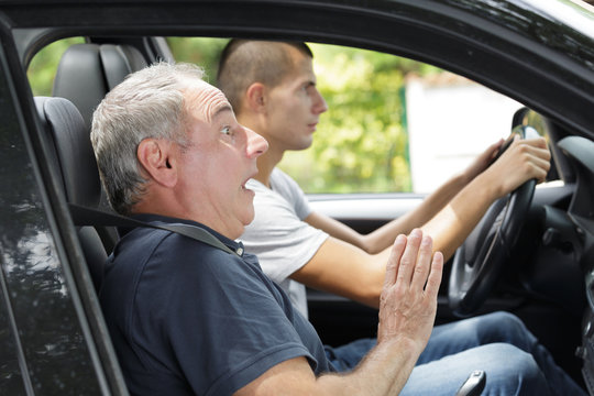 Shocke Teacher With Student Learning To Drive