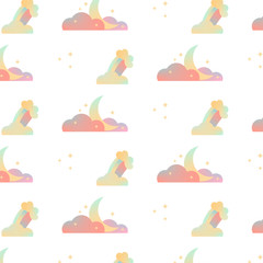 magic pastel seamless pattern for kids room, for girls, nursery room decor