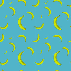 Obraz na płótnie Canvas vector seamless pattern with bananas