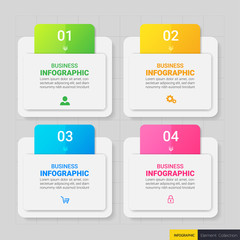 Infographics design template, 3D Business concept with 4 steps or options, can be used for workflow layout, diagram, annual report, web design.Creative banner, label vector.