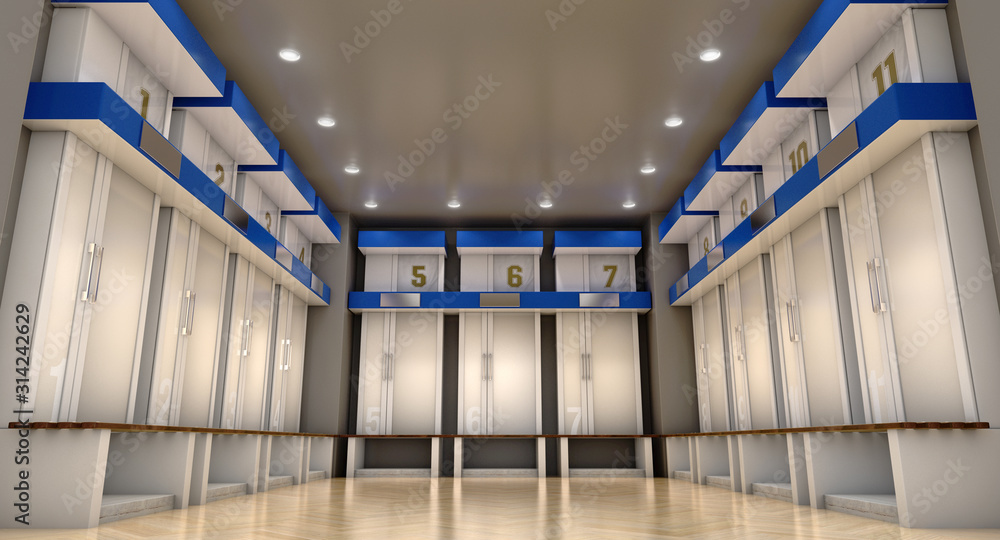 Wall mural sports locker room