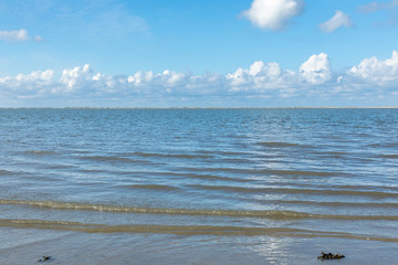 north sea in germany with water, waves and sky