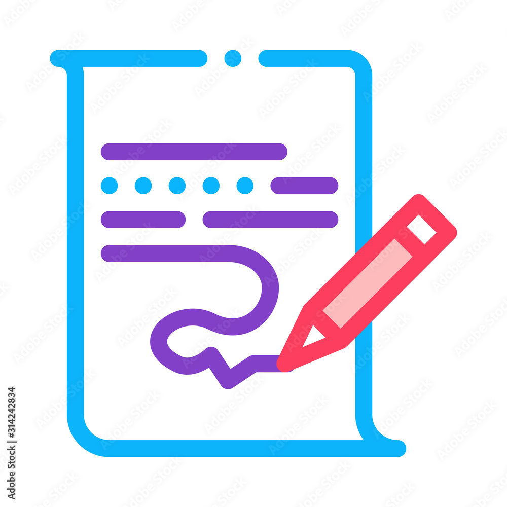 Aufkleber paper list and pencil icon vector. outline paper list and pencil sign. isolated contour symbol illus