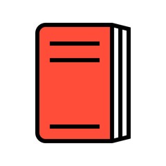 Closed book vector illustration, filled style icon