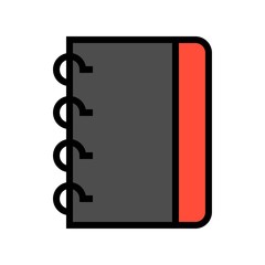 Notebook vector illustration, filled style icon