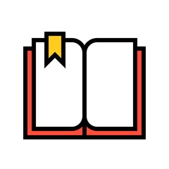 Open book with bookmark, filled style icon