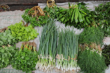 東南アジア、朝市の野菜