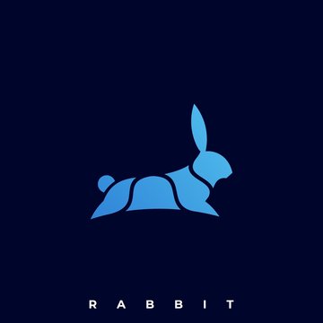 Rabbit Jump Illustration Vector Template