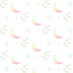 cute sweet pastel moon seamless pattern