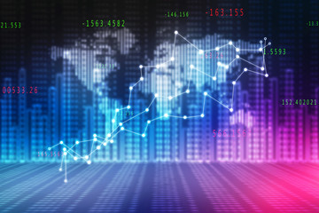 2d rendering Stock market online business concept. business Graph 