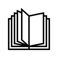 Open book vector illustration, line style icon