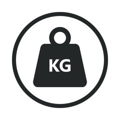 Kilogram weight graphic Icon. KG weight sign in the circle isolated on white background. Vector illustration - obrazy, fototapety, plakaty