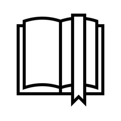 Open book with bookmark, line style icon