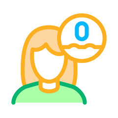 Obraz premium Woman Chemical Oxigenium Icon Vector. Outline Woman Chemical Oxigenium Sign. Isolated Contour Symbol Illustration