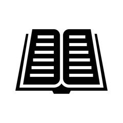 Open book vector illustration, solid style icon