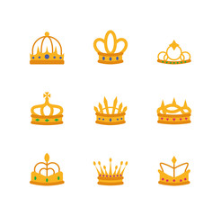 Isolated crowns icon set vector design