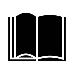 Open book vector illustration, solid style icon